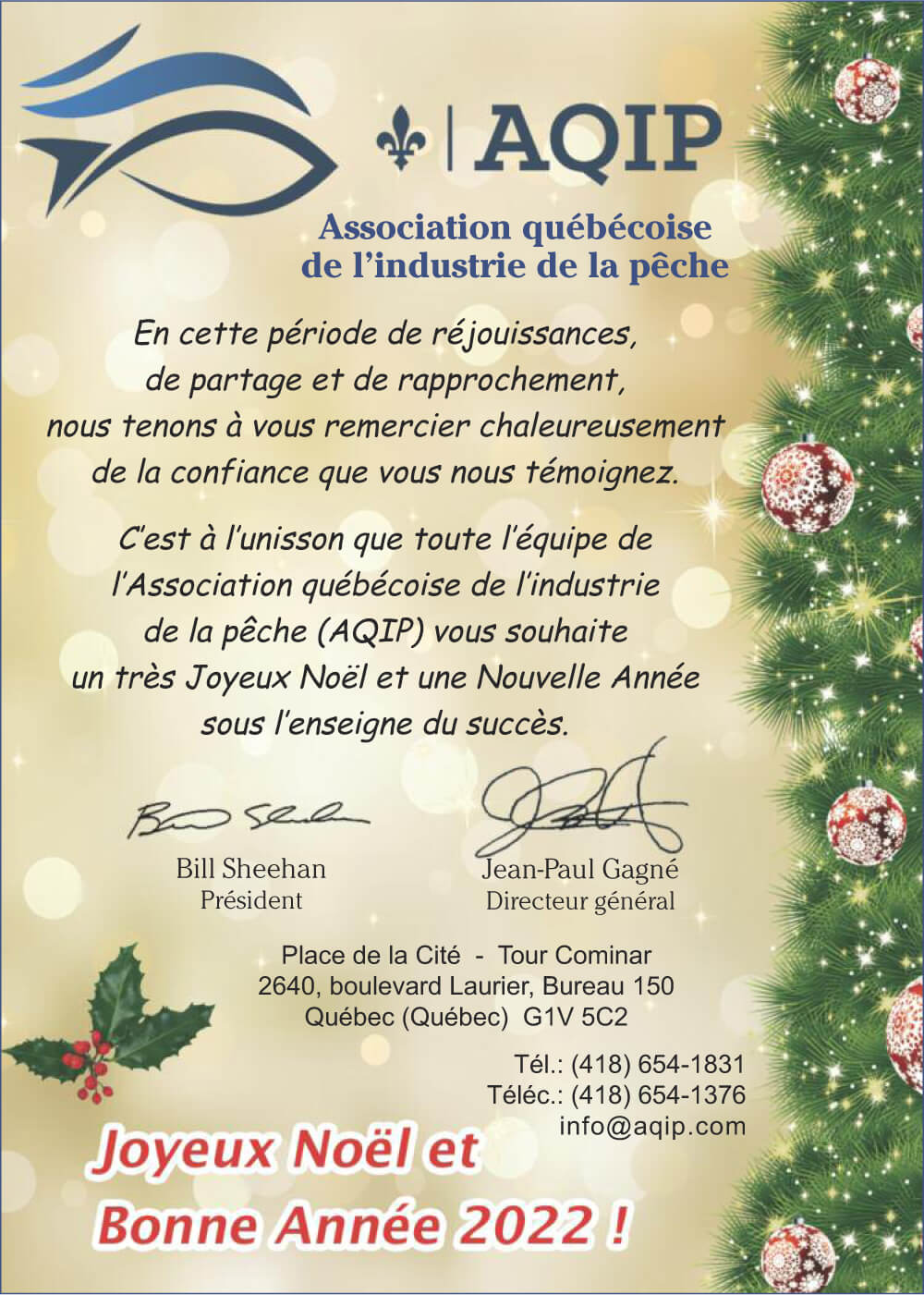 AQIP Association québécoise de l'industrie de la pêche