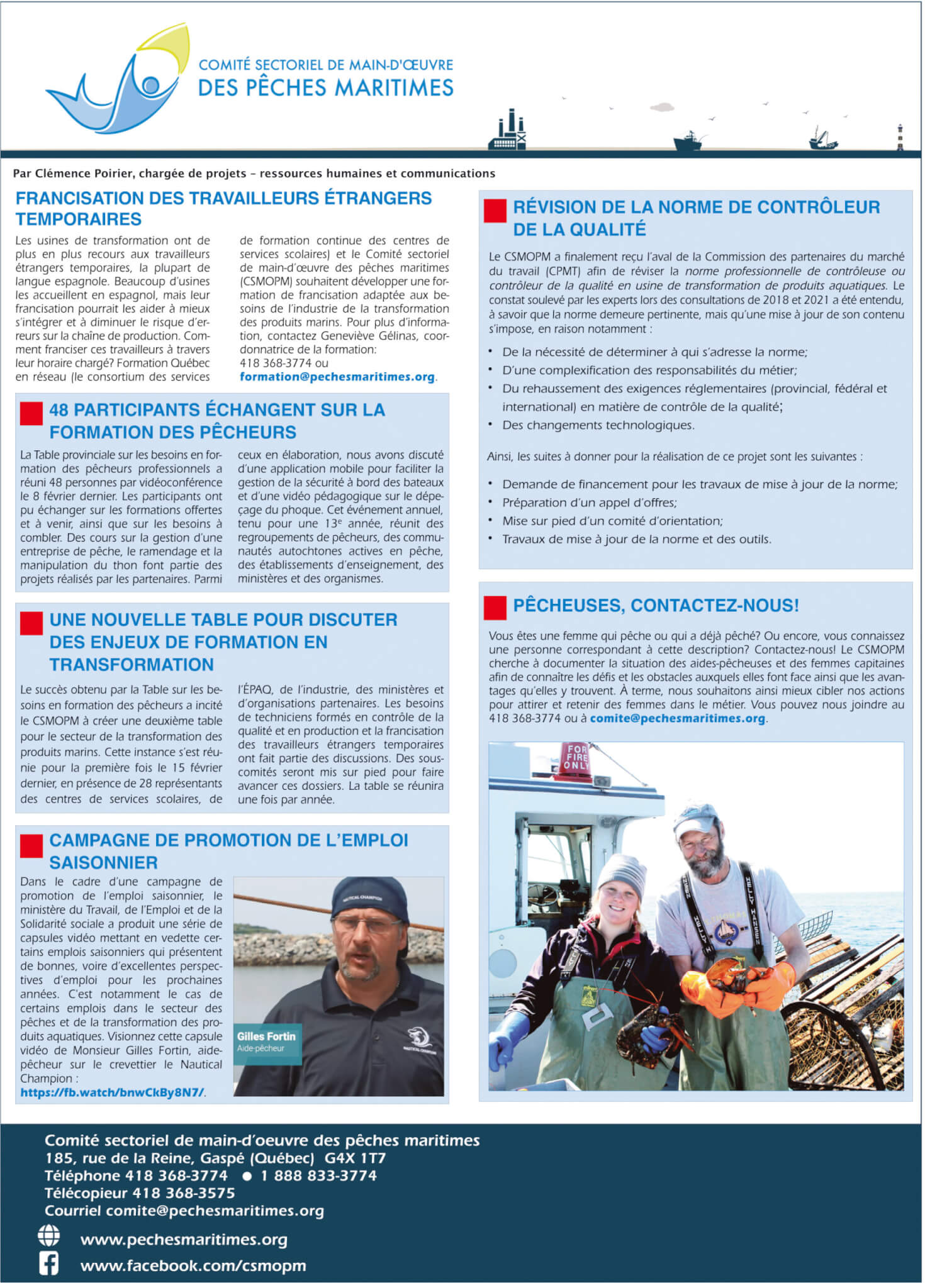 Comité sectoriel de main-d'oeuvre des pêches maritimes (CSMOPM)