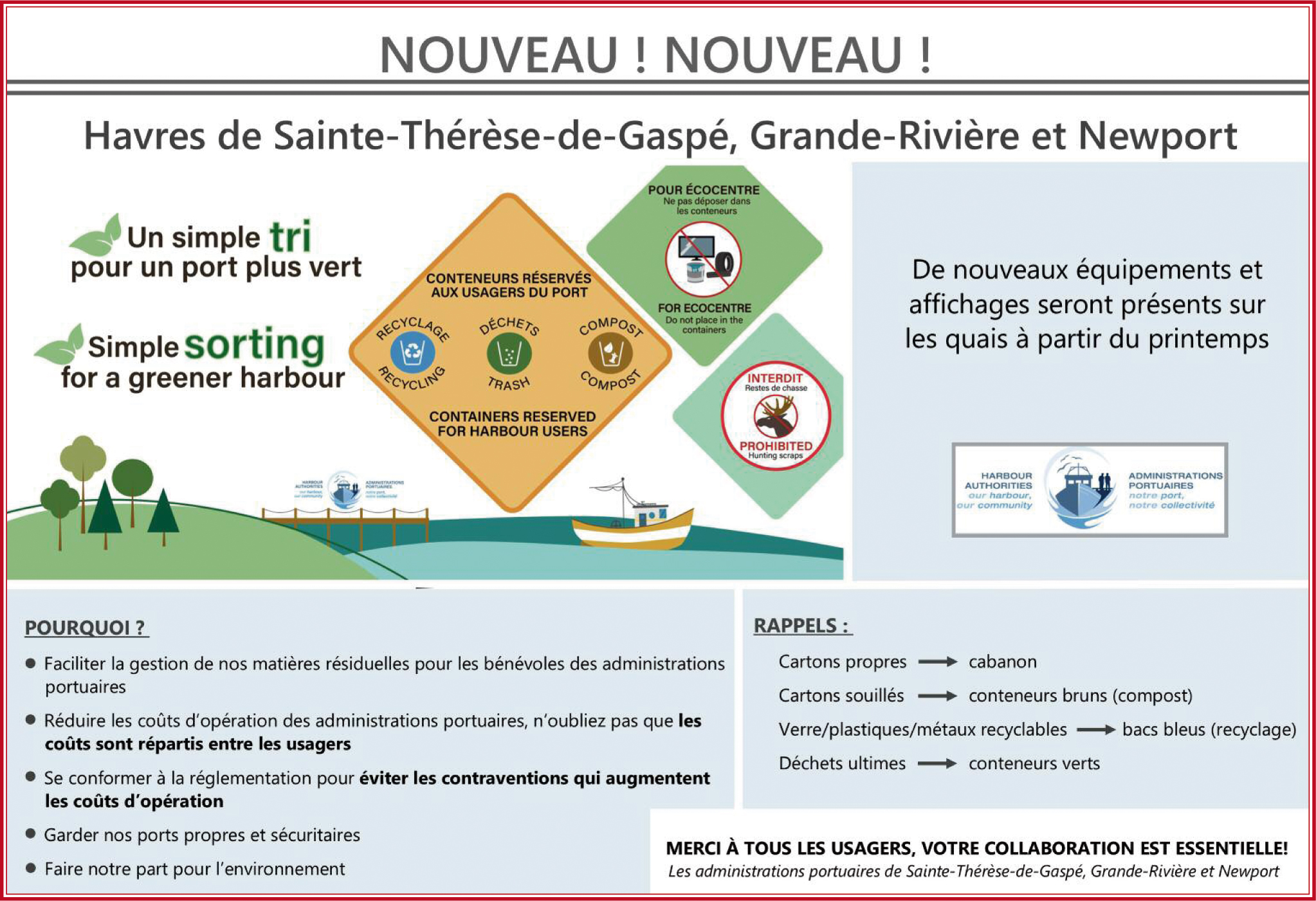 Havres de Sainte-Thérèse-de-Gaspé, Grande-Rivière et Newport