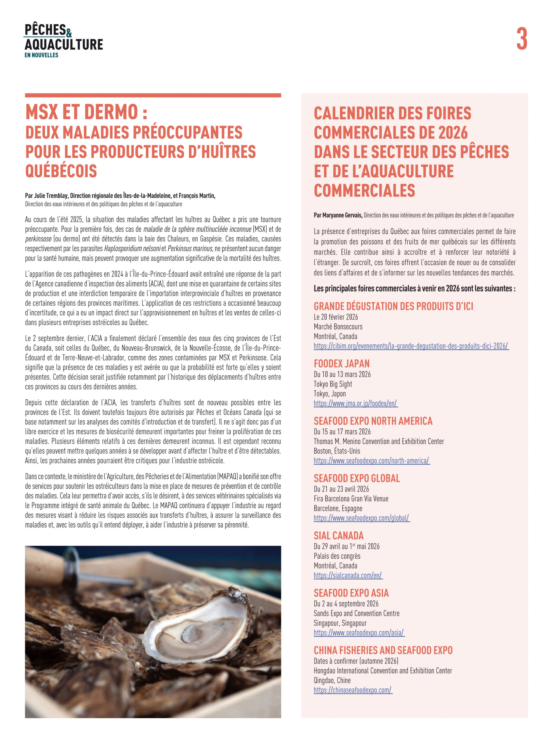 Pêches & Aquaculture en nouvelles