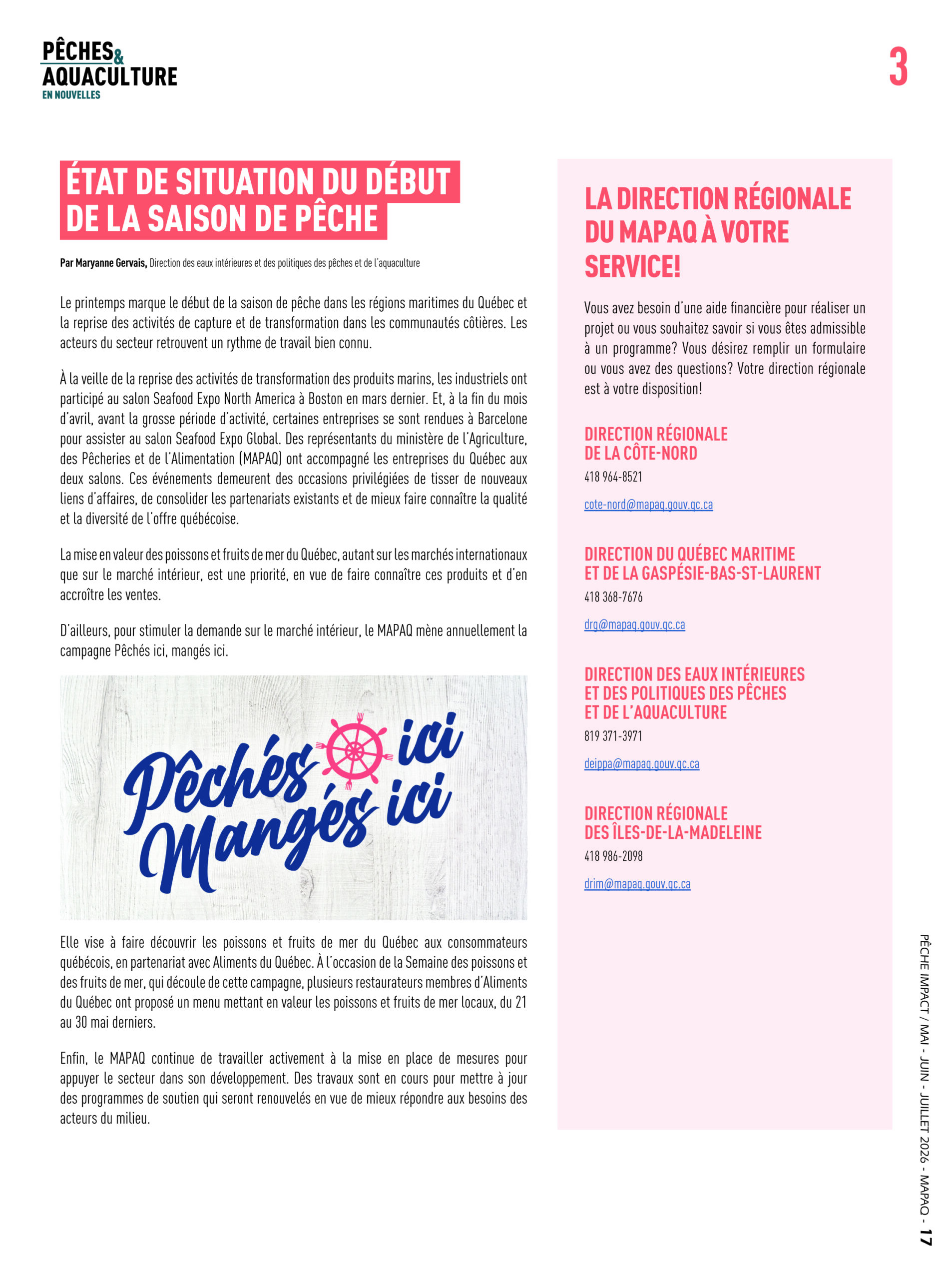 Pêches & Aquaculture en nouvelles