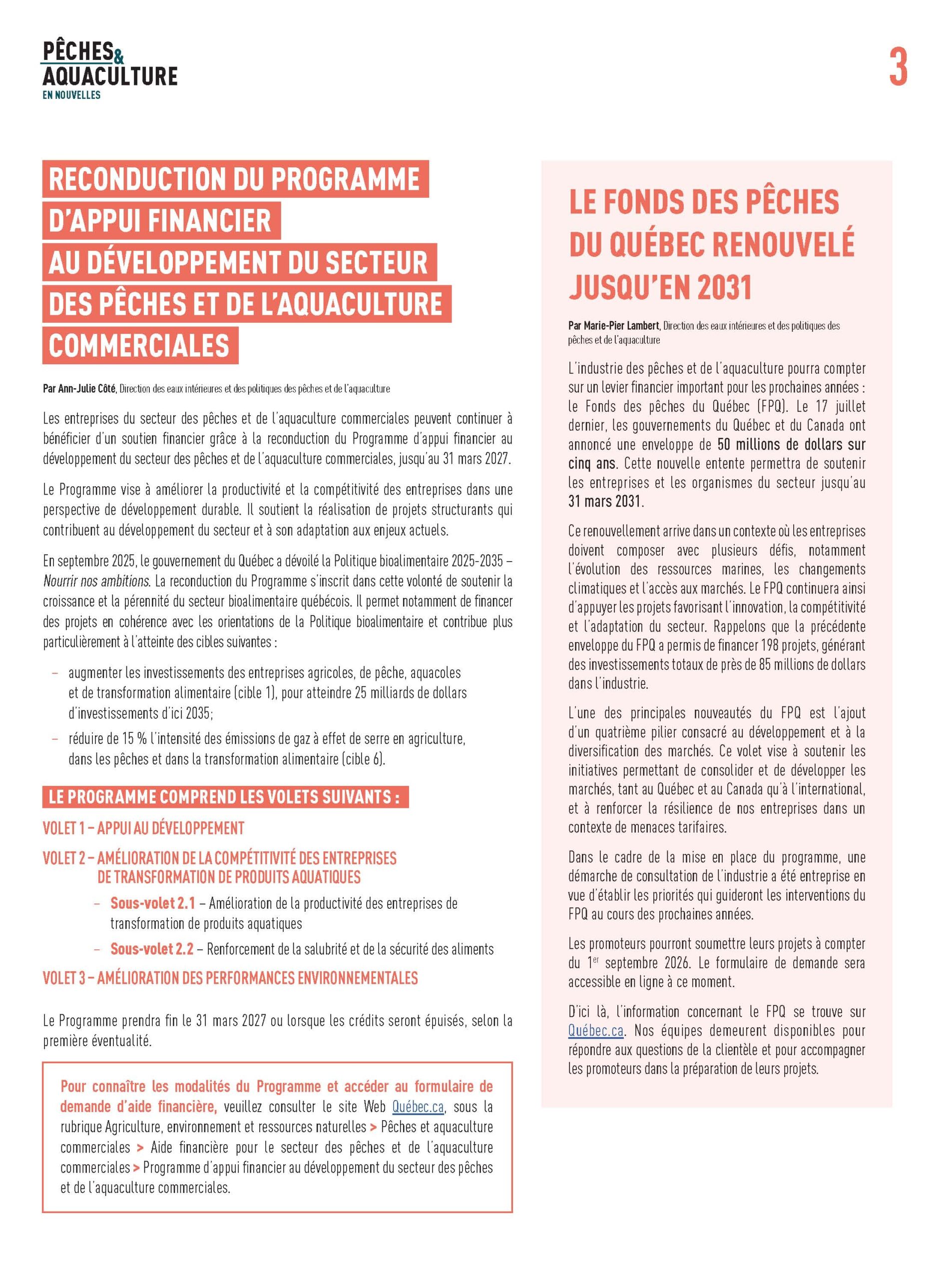 Pêches & Aquaculture en nouvelles
